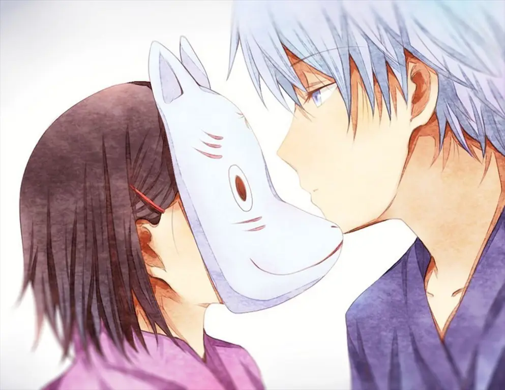 Hotaru dan Gin, dua tokoh utama dalam cerita Potret Hotaru dan Gin dari film Hotarubi no Mori e