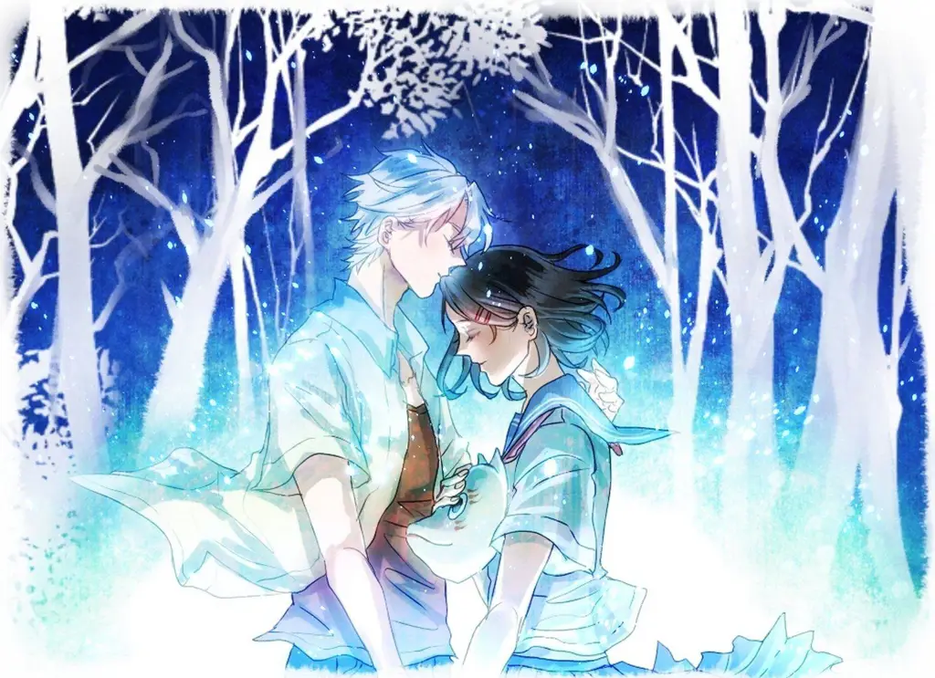 Pemandangan indah hutan tempat Hotaru dan Gin bertemu Gambar pemandangan hutan dalam anime Hotarubi no Mori e
