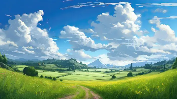 Pemandangan latar anime yang menawan Pemandangan alam yang indah dalam anime