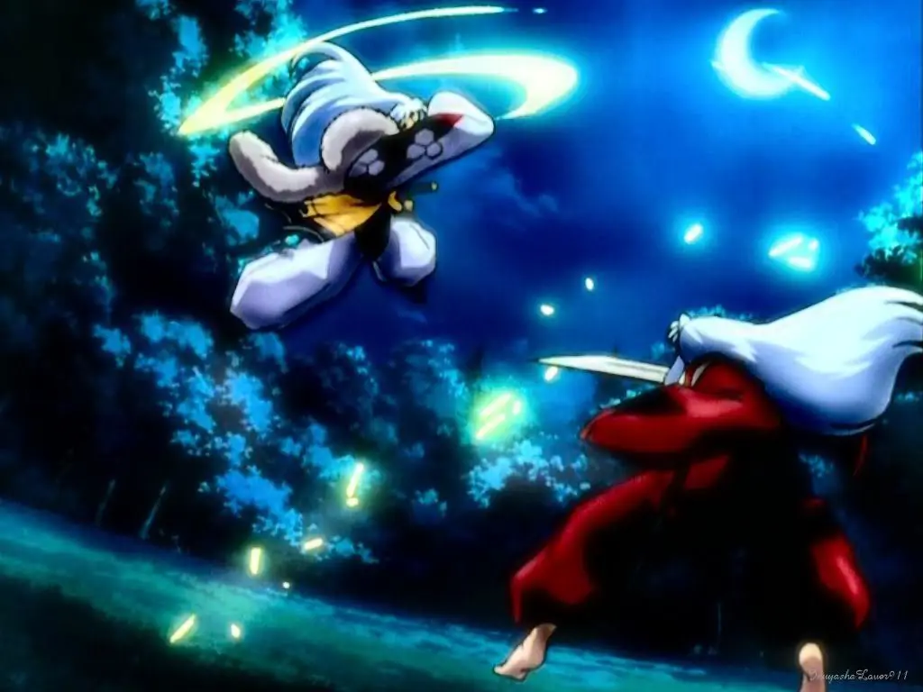 Adegan pertarungan Inuyasha yang epik Gambar adegan pertarungan Inuyasha