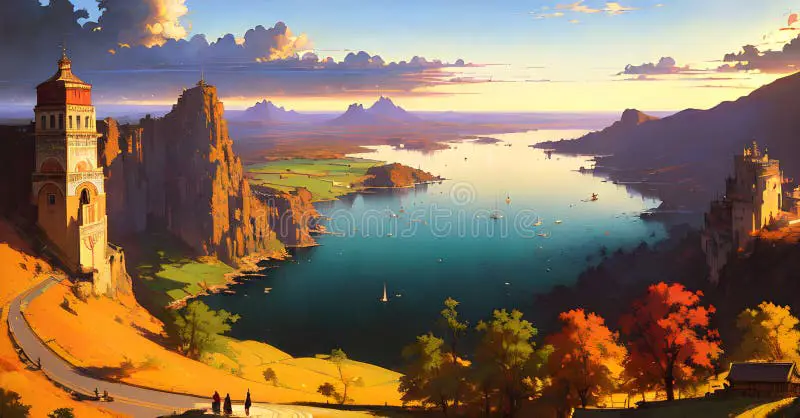 Dunia Fantasi Anime dalam Kualitas HD Pemandangan fantasi anime yang indah dengan kualitas HD