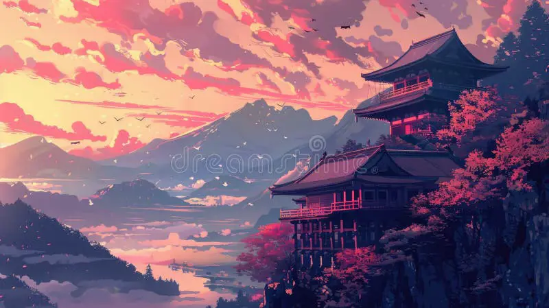 Pemandangan Anime Jepang Gambar pemandangan indah yang terinspirasi dari anime Jepang