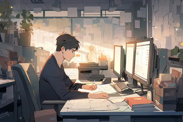 Menikmati Anime di Rumah Seseorang menonton anime di laptop