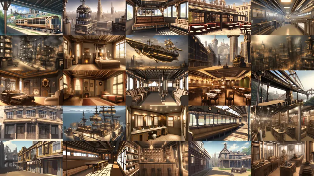 Pemandangan Steampunk Gambar pemandangan anime steampunk