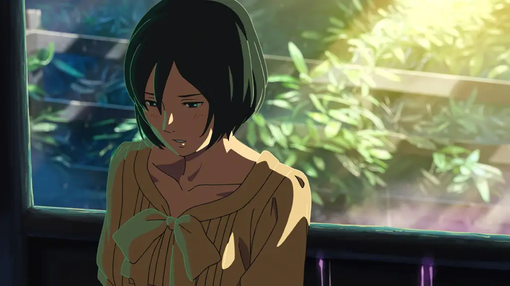 Keindahan Taman dalam Kotonoha no Niwa Pemandangan indah di taman dalam anime Kotonoha no Niwa