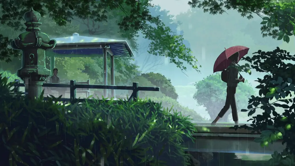 Takao dan Yukari Karakter utama Takao dan Yukari dalam anime Kotonoha no Niwa
