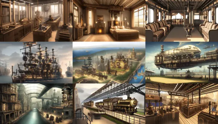 Suasana Steampunk yang Memukau Pemandangan anime bertema steampunk