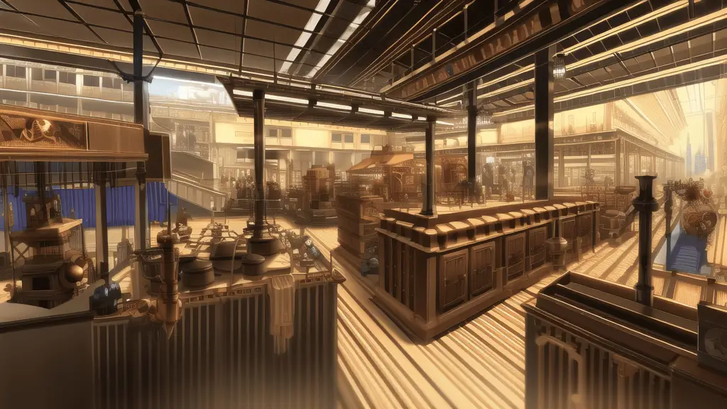 Pemandangan anime steampunk yang memukau Gambar pemandangan anime bertema steampunk