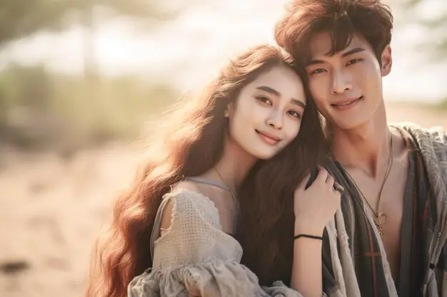 Pasangan Utama Drama Korea Gambar pasangan utama dalam drama Korea yang sedang berbahagia