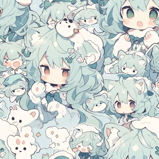 Ilustrasi berbagai karakter anime dari berbagai genre Berbagai karakter anime berkumpul