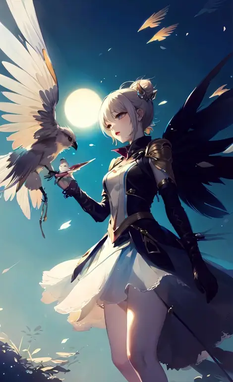 Ilustrasi yang menampilkan elemen fantasi dalam anime Ilustrasi anime fantasi