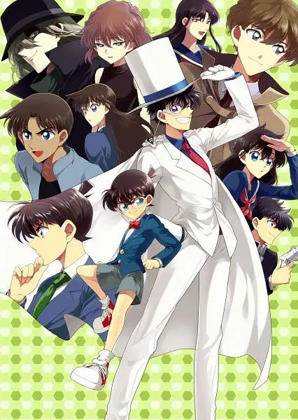 Adegan kolaborasi antara Kaito Kid dan Conan Gambar kolaborasi Magic Kaito dan Detective Conan