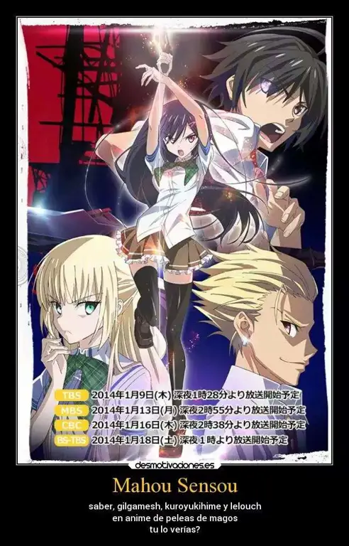 Para penyihir tangguh dalam Mahou Sensou Karakter-karakter utama dalam anime Mahou Sensou
