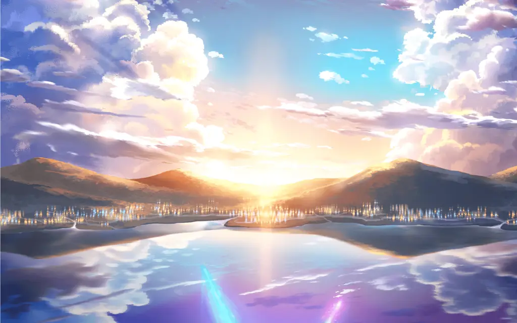 Pemandangan indah dari anime Your Name.