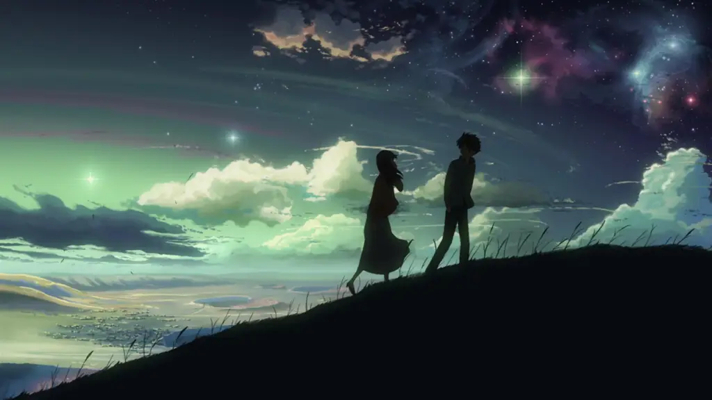 Screenshot dari anime 5 Centimeters Per Second.