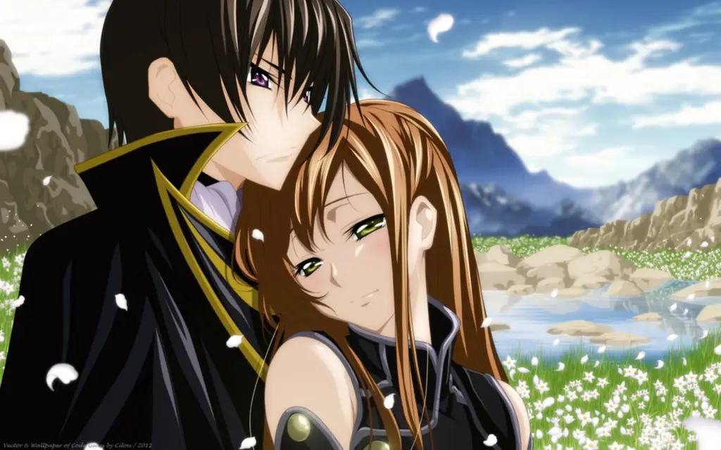 Momen Romantis dalam Anime Gambar pasangan anime romantis yang sedang berinteraksi