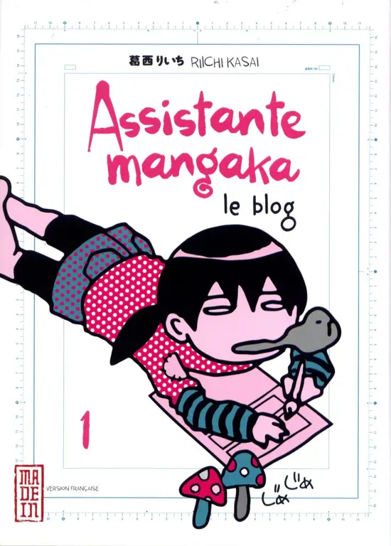 Kerja Sama di Studio Gambar mangaka dan asistennya sedang bekerja sama di studio