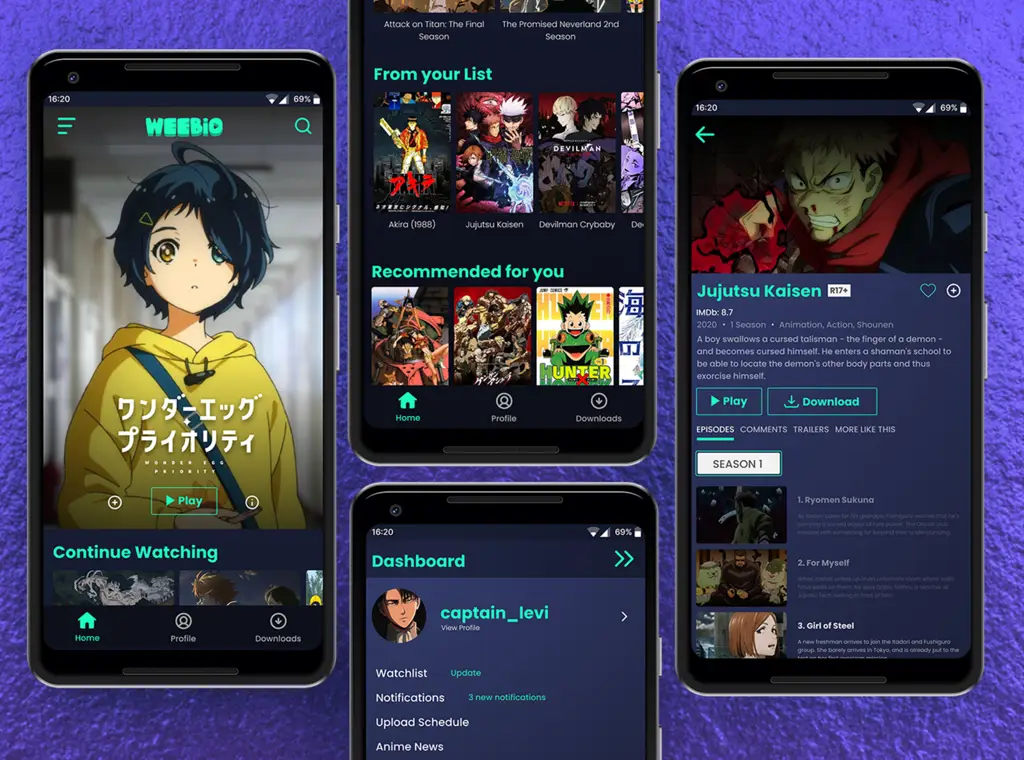 Contoh antarmuka platform streaming anime Antarmuka platform streaming anime