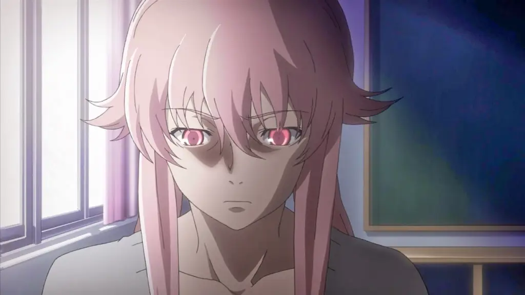 Adegan menegangkan dalam anime Mirai Nikki Gambar adegan menegangkan dari anime Mirai Nikki