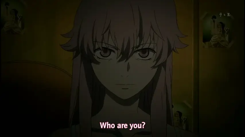 Adegan aksi menegangkan dalam Anime Mirai Nikki Gambar adegan aksi dari Anime Mirai Nikki