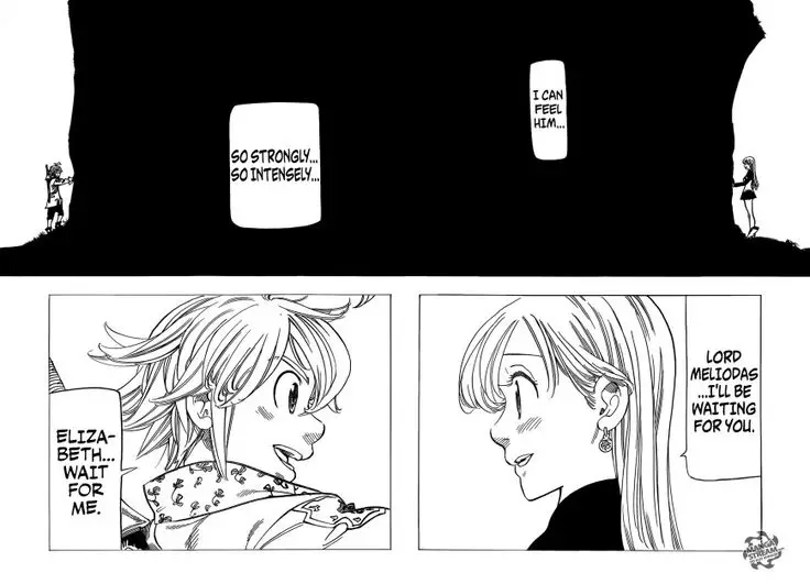 Adegan romantis Meliodas dan Elizabeth Gambar Meliodas dan Elizabeth dari Nanatsu no Taizai