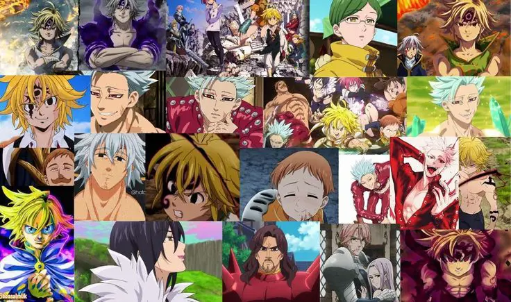 Para karakter utama Nanatsu no Taizai Kelompok Seven Deadly Sins dalam anime