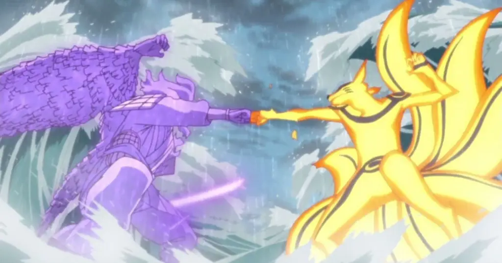 Pertarungan Naruto dan Sasuke Naruto dan Sasuke bertarung