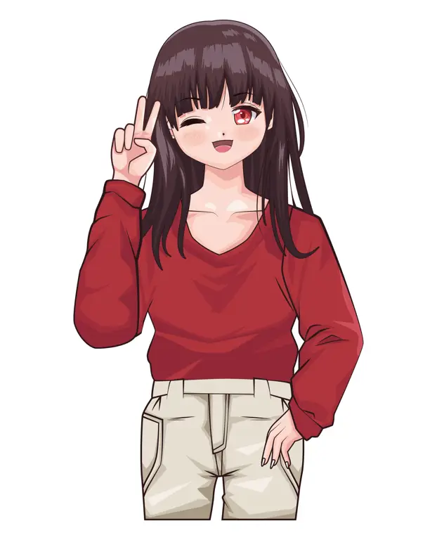 Menikmati Anime Gadis anime yang bahagia