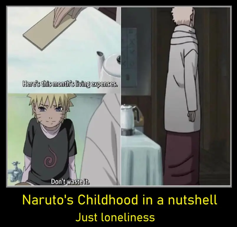 Naruto kecil berlatih ninjutsu dengan tekad kuat Naruto kecil berlatih ninjutsu