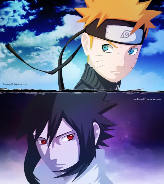 Persahabatan Naruto dan Sasuke yang kuat Gambar persahabatan Naruto dan Sasuke kecil