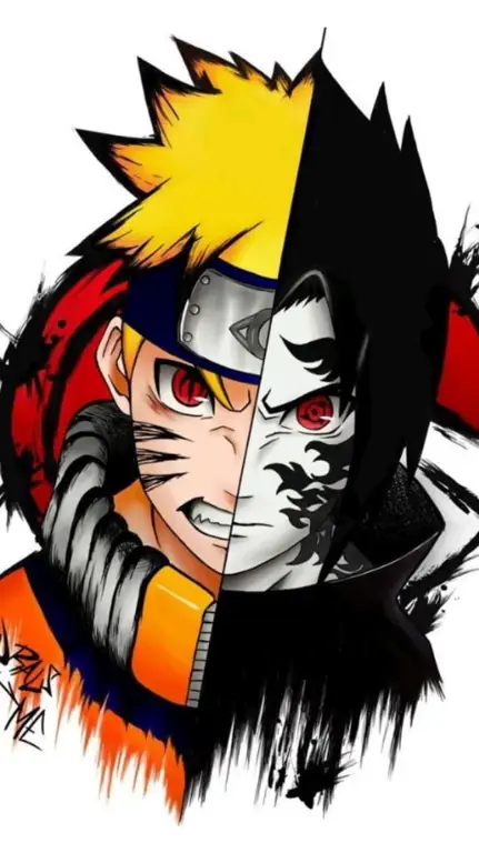 Persaingan sengit Naruto dan Sasuke Gambar Naruto dan Sasuke