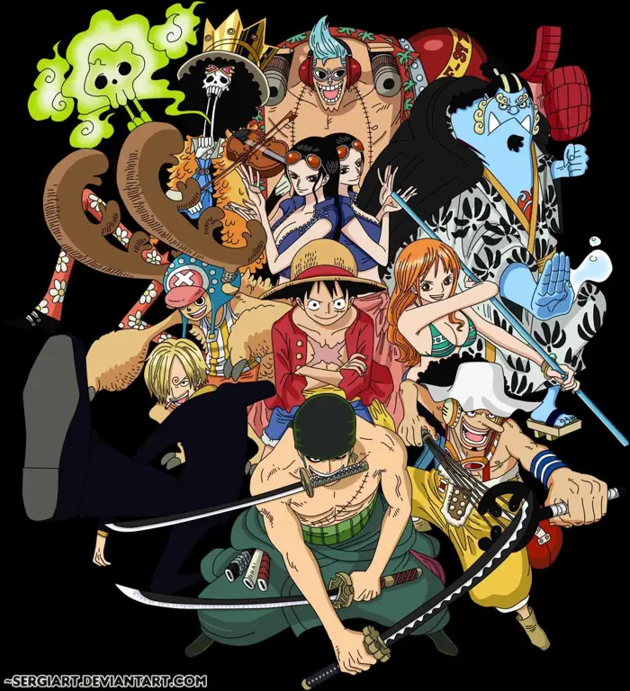 Adegan seru Luffy dan kru di Film One Piece Film: Gold Luffy dan kru Topi Jerami dalam Film One Piece Film: Gold