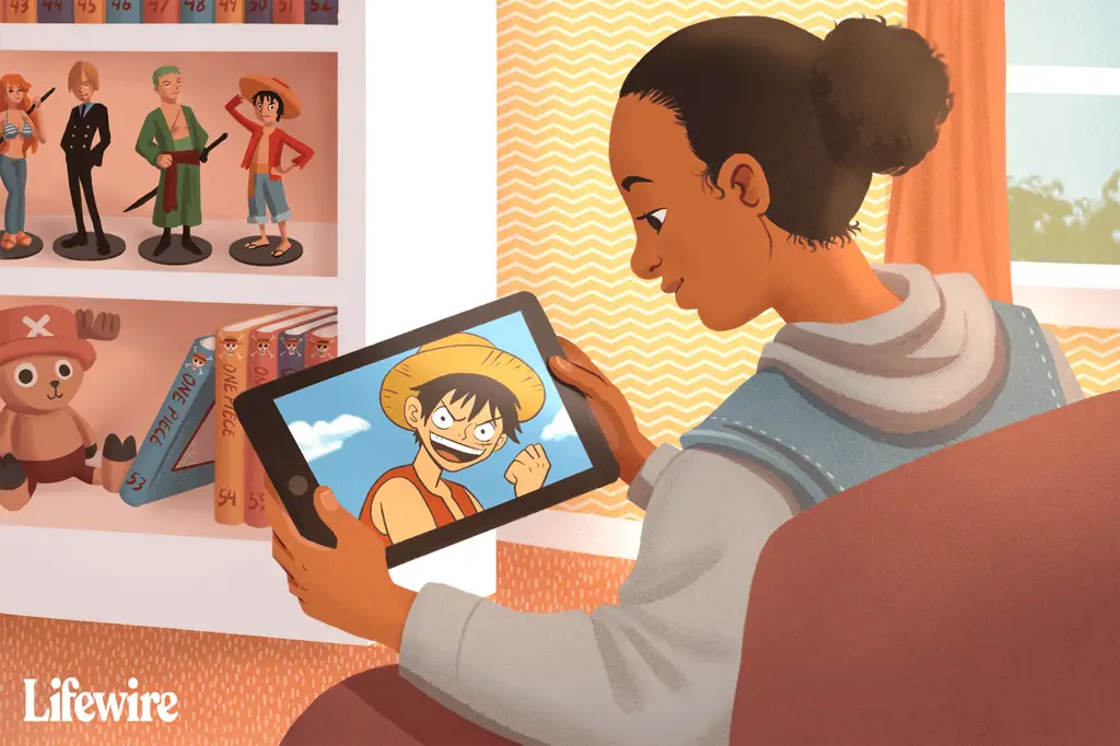 Menonton One Piece Secara Streaming Gambar seseorang yang sedang menonton streaming One Piece di laptop