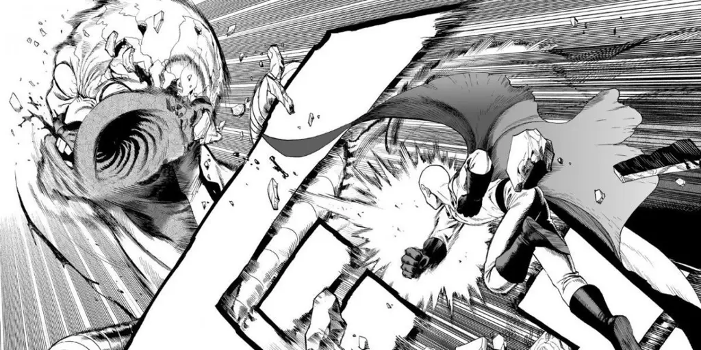 Adegan pertarungan yang menegangkan Gambar adegan aksi One Punch Man Season 2