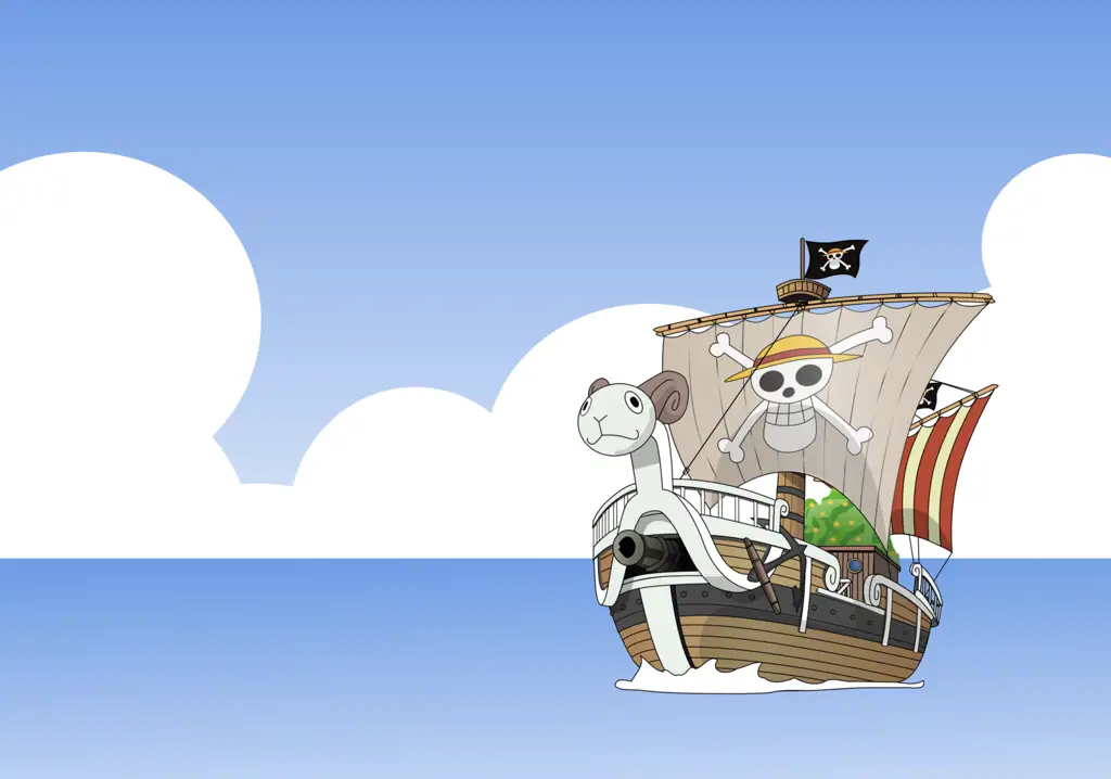 Kapal Going Merry yang bersejarah Gambar kapal Going Merry, kapal pertama kru Topi Jerami