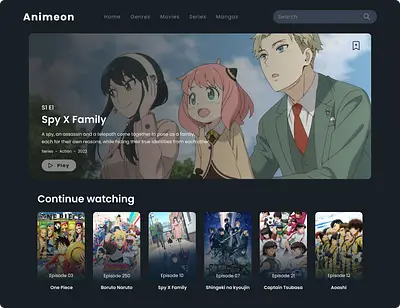 Situs Streaming Anime Antarmuka situs streaming anime