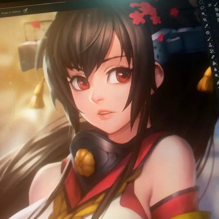 Menikmati anime di laptop dengan nyaman Seseorang menonton anime di laptop