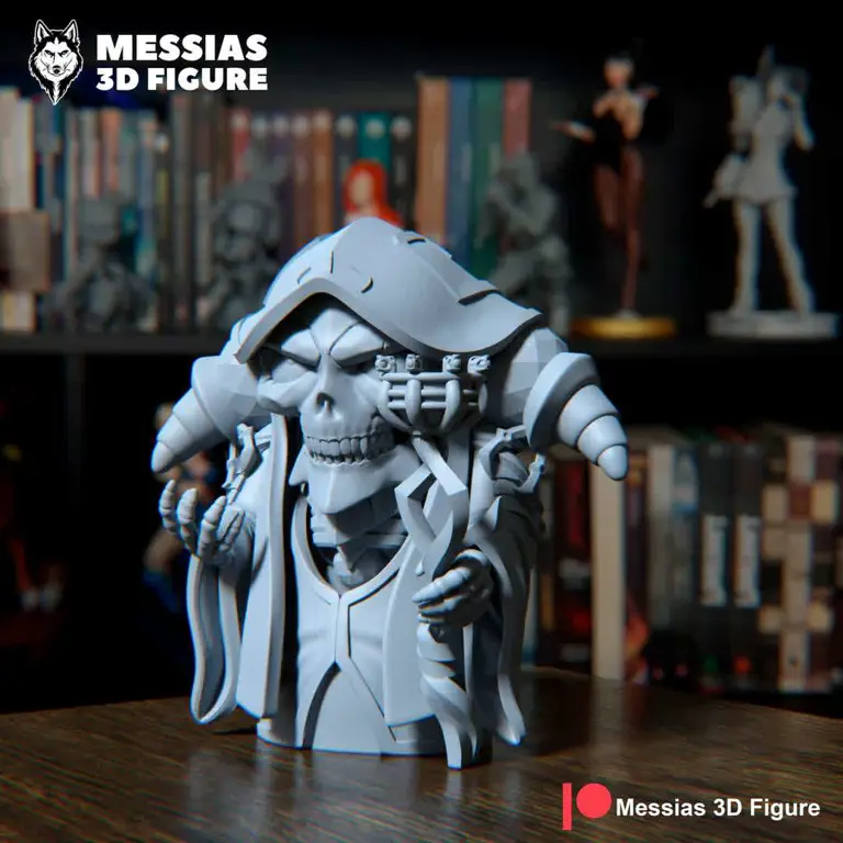 Ainz Ooal Gown dalam pose yang menunjukkan kekuatannya Gambar Ainz Ooal Gown dengan pose gagah dan megah
