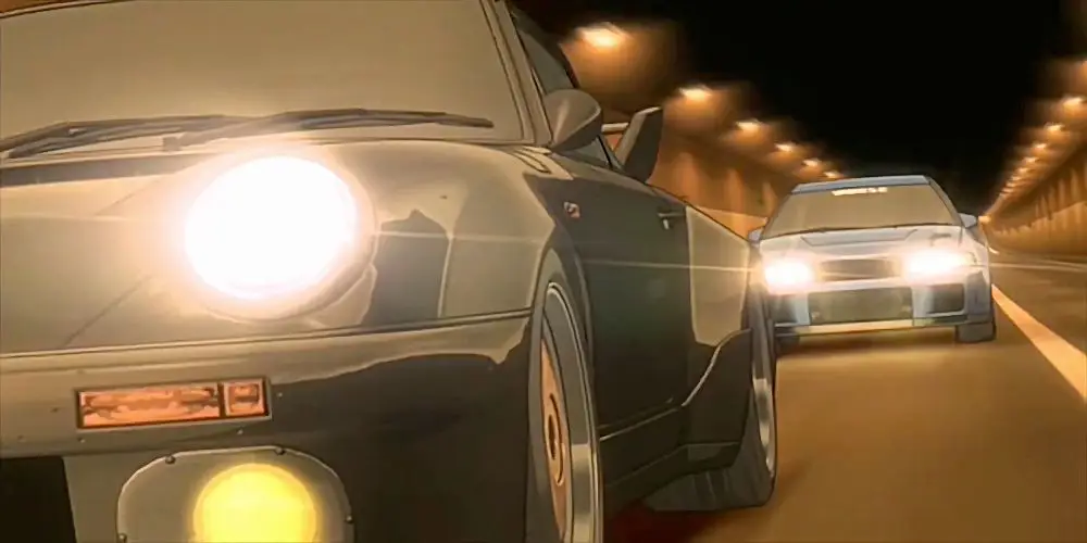 Balapan Malam yang Mendebarkan Adegan balap malam hari dalam anime Over Drive