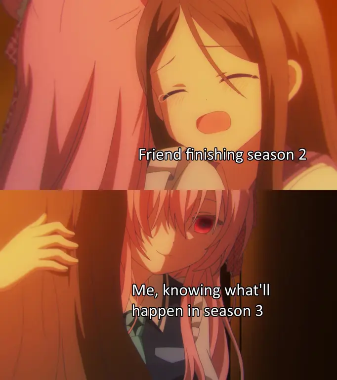 Menikmati anime bersama Menonton anime bersama teman-teman
