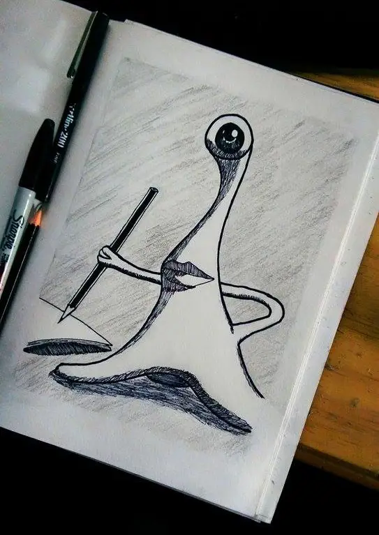 Karakter Migi yang ikonik Ilustrasi karakter Migi dari anime Parasyte