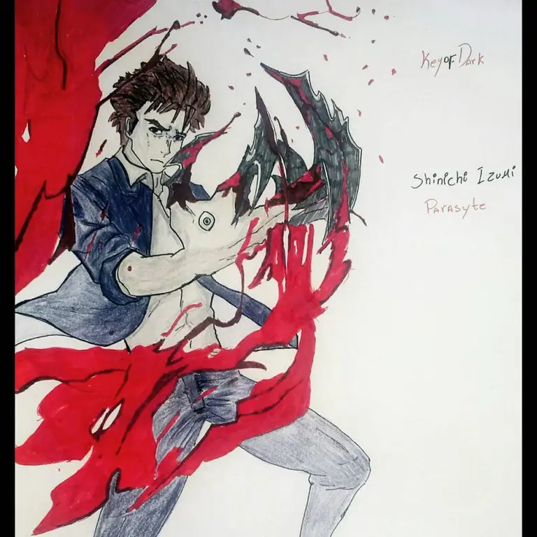 Shinichi Izumi dalam Parasyte Gambar Shinichi Izumi, tokoh utama Parasyte
