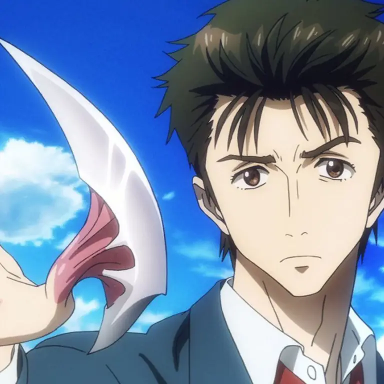 Migi, parasit yang menjadi teman Shinichi Gambar parasit Migi yang melekat di tangan Shinichi