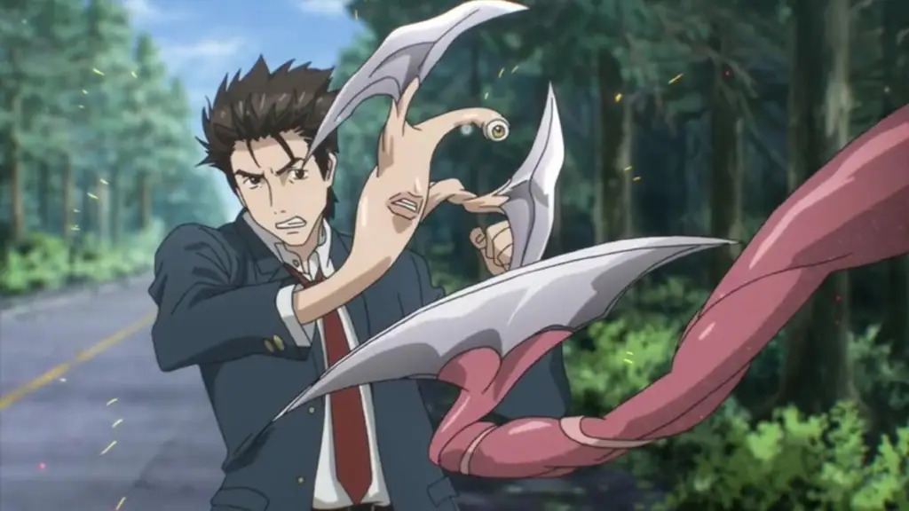 Shinichi dan Migi, karakter utama Parasyte Shinichi Izumi dan Migi dari Parasyte