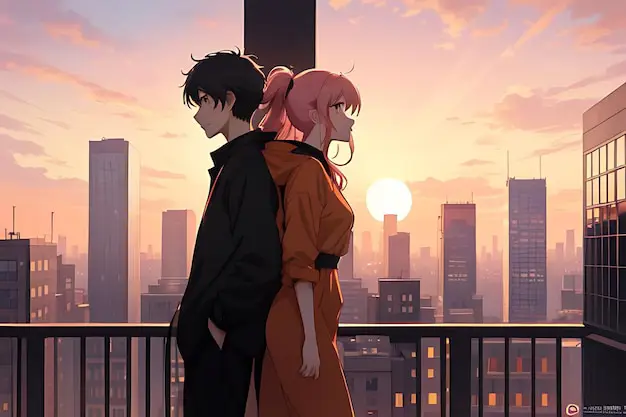 Pemandangan Romantis Anime Pemandangan indah dalam anime romance