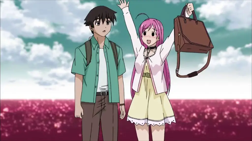 Tsukune dan Moka, karakter utama Rosario + Vampire Gambar Tsukune dan Moka dari Rosario + Vampire