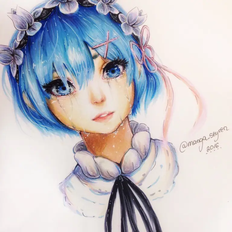 Kembaran cantik Rem dan Ram, karakter populer Re:Zero Gambar Rem dan Ram dari Anime Re:Zero