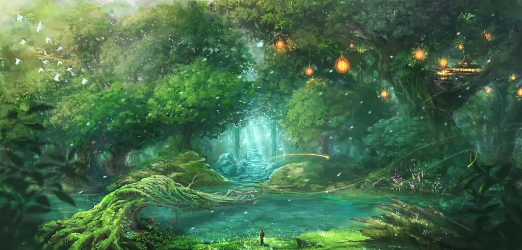 Pemandangan indah yang mungkin muncul dalam anime Rosario + Vampire Gambar pemandangan anime yang indah