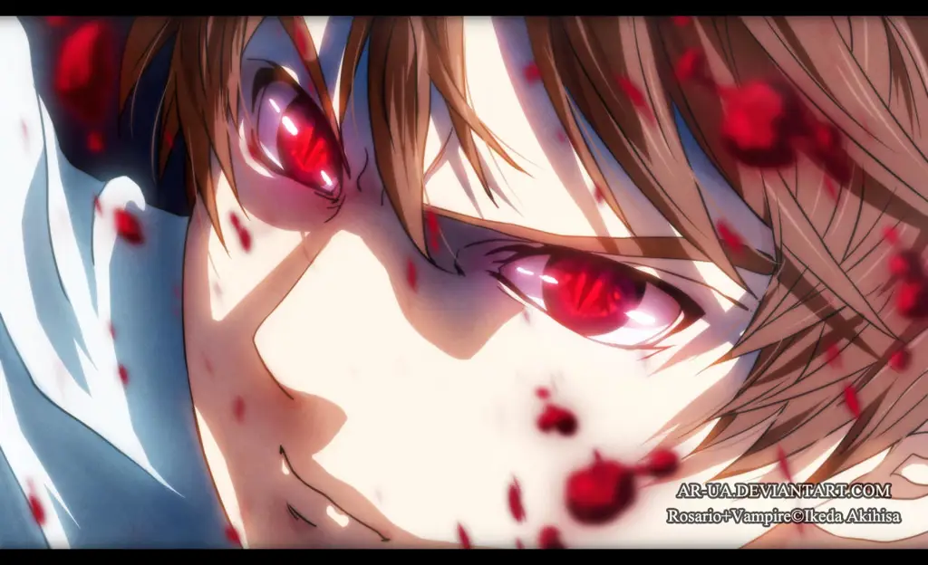 Tsukune Aono, siswa yang terjebak di dunia vampir Gambar Tsukune Aono dari anime Rosario + Vampire