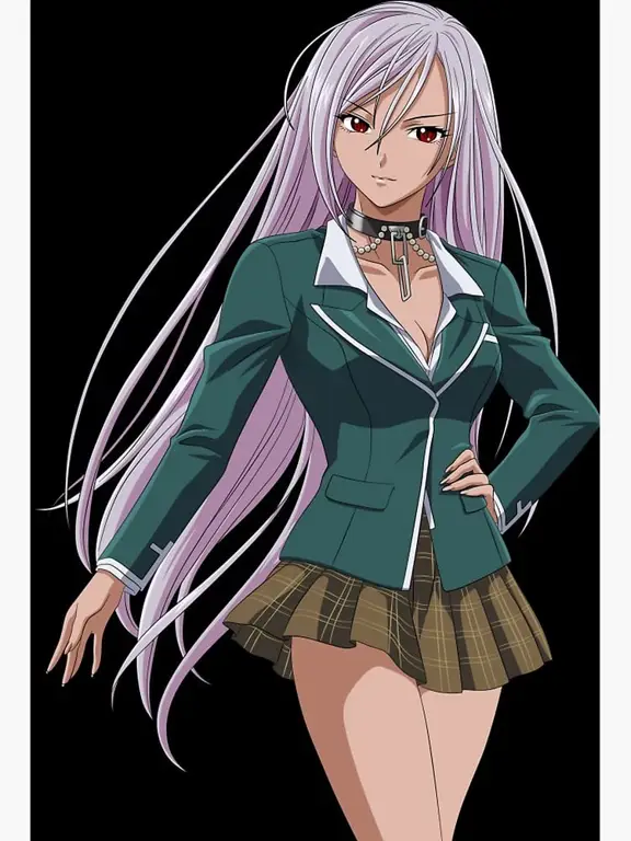 Ilustrasi Moka Akashiya Gambar Moka Akashiya dari Rosario + Vampire